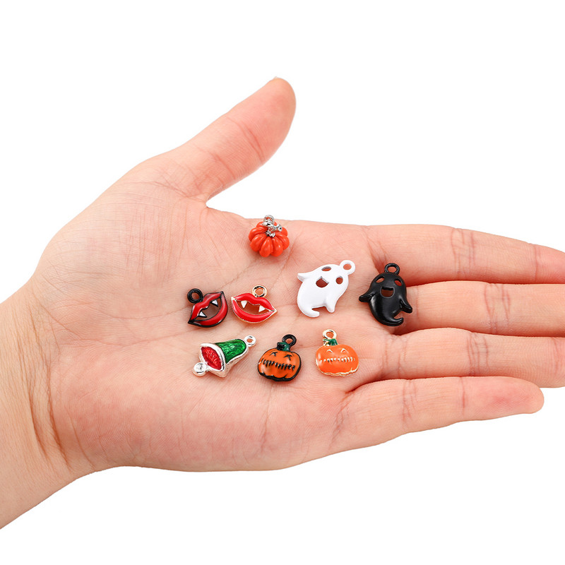 20db zománcozott halloween varázsa vegyes cukorka szellem tök denevér pók macska sapka ötvözet medál ékszer készítés kiegészítők leletek