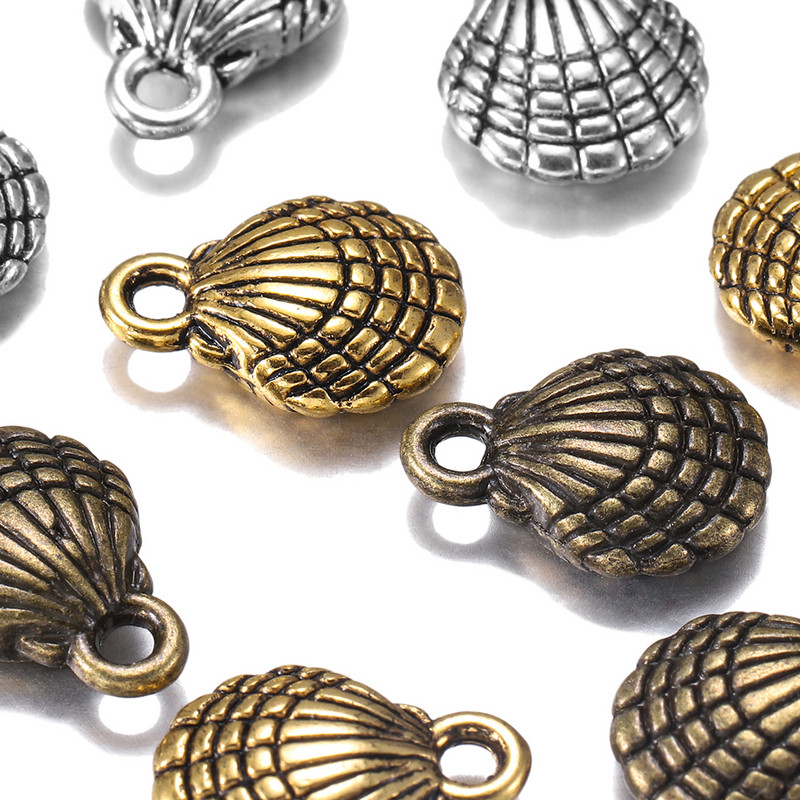 12db 13x10mm-es bűbáj kétoldalas kagyló antik medálok készítése ékszer kellékek keresése barkács kézzel készített kézműves