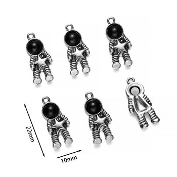 10 τμχ Charms Space Man Universe Astronaut Star Αντίκες ασημένιο μενταγιόν για DIY Θιβετιανά κοσμήματα κατασκευής χειροποίητων αξεσουάρ