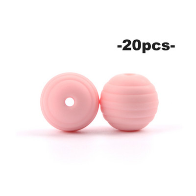 LOFCA 20db Beehive szilikon gyöngyök baba fogzás kerek élelmiszer minőségű spirál gyöngyök 15 mm barkács menetes BPA mentes gyöngyök baba fogak