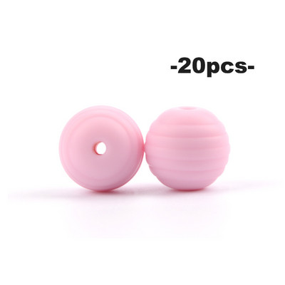 LOFCA 20db Beehive szilikon gyöngyök baba fogzás kerek élelmiszer minőségű spirál gyöngyök 15 mm barkács menetes BPA mentes gyöngyök baba fogak