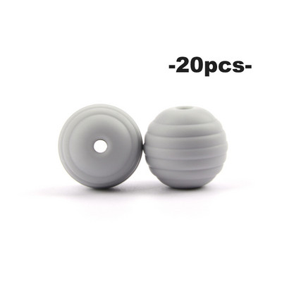 LOFCA 20db Beehive szilikon gyöngyök baba fogzás kerek élelmiszer minőségű spirál gyöngyök 15 mm barkács menetes BPA mentes gyöngyök baba fogak