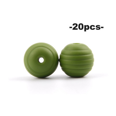 LOFCA 20db Beehive szilikon gyöngyök baba fogzás kerek élelmiszer minőségű spirál gyöngyök 15 mm barkács menetes BPA mentes gyöngyök baba fogak