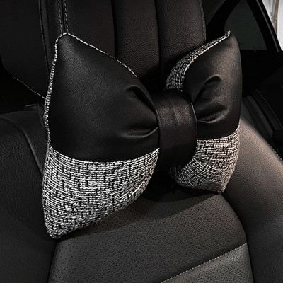 Bowknot pamut len bőr Four Seasons univerzális nyári autó belső derék nyakpárna párna