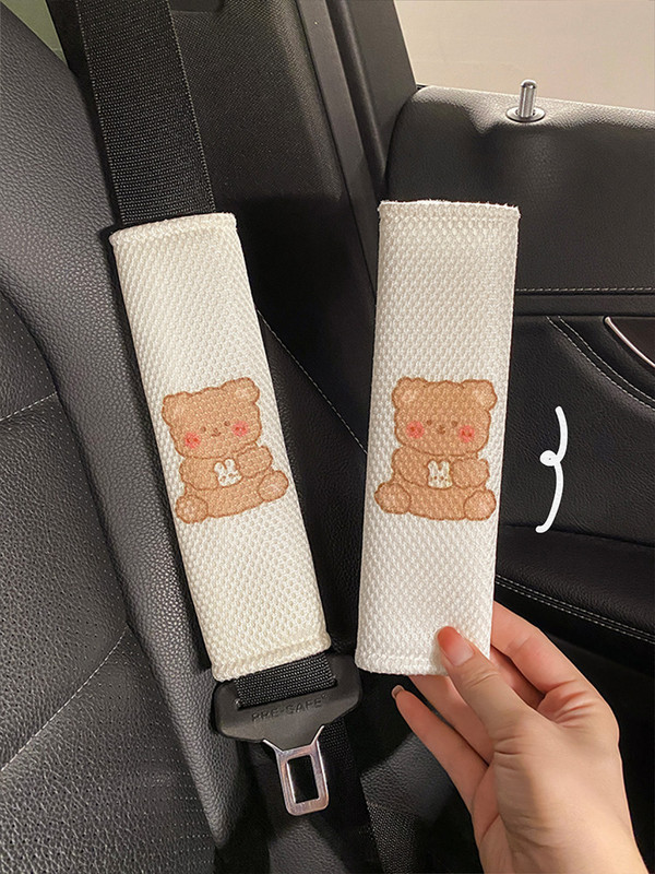 Cartoon Bear légáteresztő hálós csúcskategóriás autóbelső dekoráció kellékek nyári négy évszak autós nyakpárna
