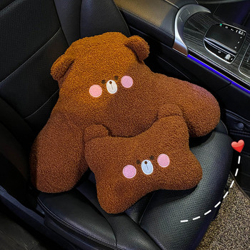 Нов карикатурен мечок Декорация на интериора на автомобила Лумбална опора Възглавница за кръста Декорация на възглавница за кола