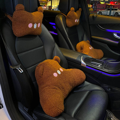 Нов карикатурен мечок Декорация на интериора на автомобила Лумбална опора Възглавница за кръста Декорация на възглавница за кола