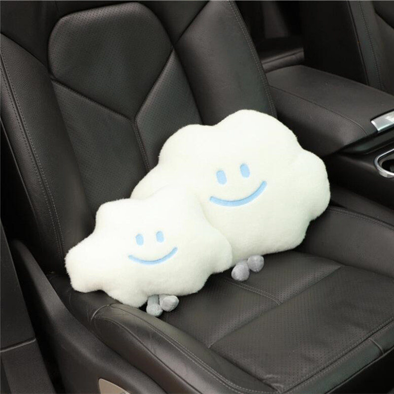 Rajzfilm Smile Cloud plüss univerzális autó derék nyakpárna Aranyos autóbelső kiegészítők