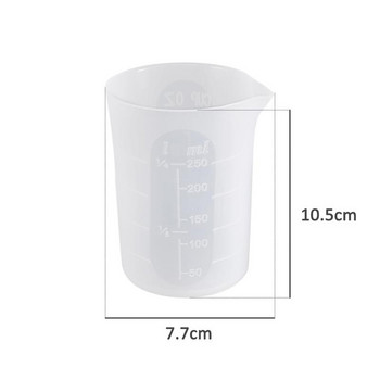 3 бр. 100 мл силиконова мерителна чаша Епоксидна разделна чаша от смола Силиконова форма Ръчно изработена направи си сам UV инструмент за правене на бижута Чаша от епоксидна смола