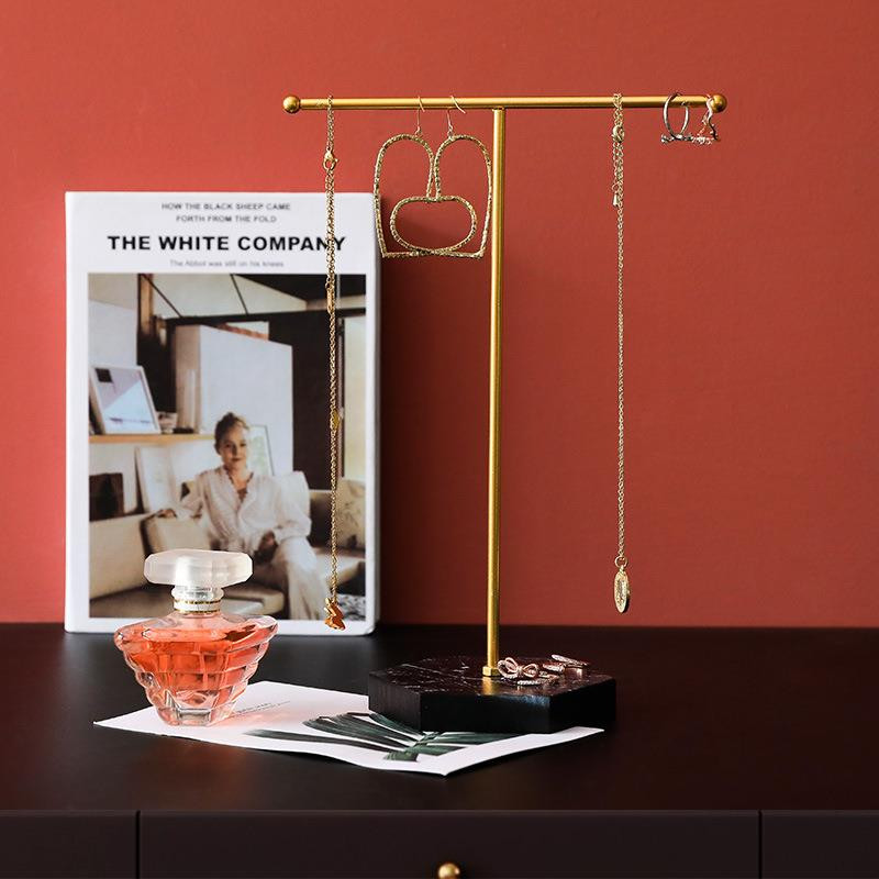 Ékszer vitrin állvány Luxus arany T-alakú fülbevaló gyűrű nyaklánc óra ékszer polc ékszer állvány pult medál