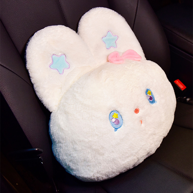 Κορεατικά χαριτωμένα κινούμενα σχέδια Σειρά μαξιλαριών προσκέφαλου αυτοκινήτου με βελούδινο Little Rabbit Head Cartoon