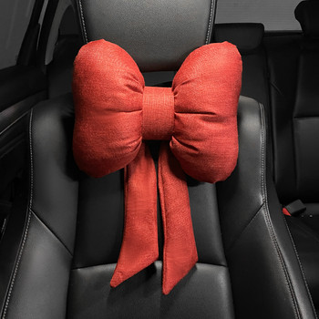 2022 New Four Seasons Universal Cotton Flax Bowknot Fashion Ins Μαξιλάρι στη μέση αυτοκινήτου Μαξιλάρι για το εσωτερικό του αυτοκινήτου