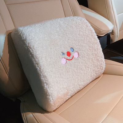 Nauja juosmens atramine pagalvė Kūrybiška miela, patogi avienos vilnos nugaros atramos pagalvė Atminties putplasčio automobilio juosmens pagalvė