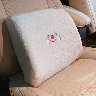 Nauja juosmens atramine pagalvė Kūrybiška miela, patogi avienos vilnos nugaros atramos pagalvė Atminties putplasčio automobilio juosmens pagalvė