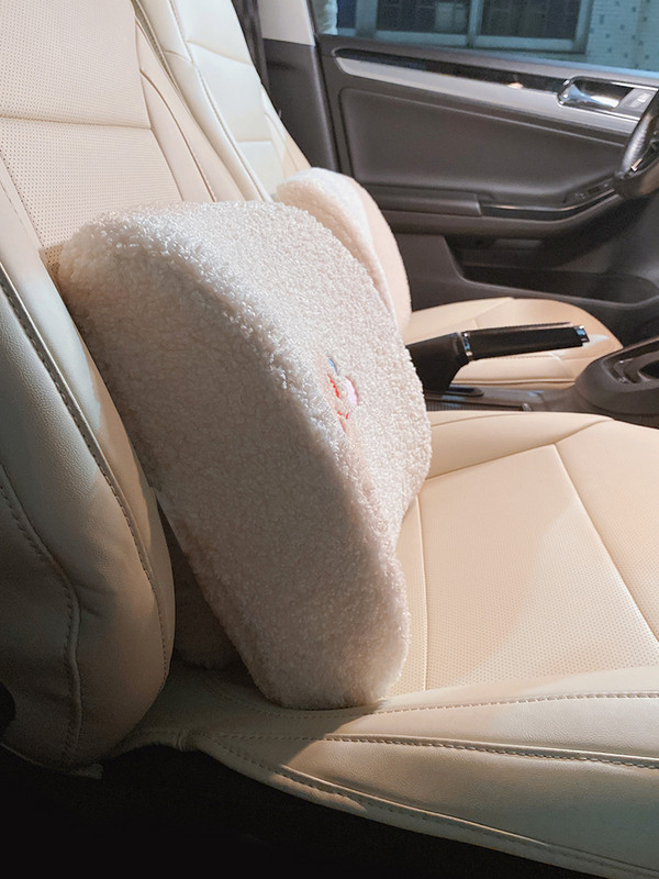 Nauja juosmens atramine pagalvė Kūrybiška miela, patogi avienos vilnos nugaros atramos pagalvė Atminties putplasčio automobilio juosmens pagalvė