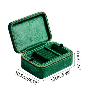 Кадифена правоъгълна фланелена кутия за съхранение на бижута Преносима кутия за органайзер за бижута, пръстен, обеци, колие, дисплей, кутия за бижута