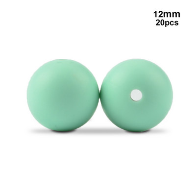 LOFCA 12mm-es kerek forma 20db/tétel szilikon fogzási gyöngyök barkácsoláshoz szoptató nyaklánc élelmiszer minőségű rágógyöngyök