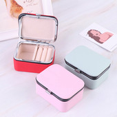 Δερμάτινα Boxes Organizer Jewelry Display Φορητή θήκη ταξιδιού με χώρο αποθήκευσης καθρέφτη Joyeros Organizador για γυναίκες κορίτσια Νέο 1ΤΜΧ