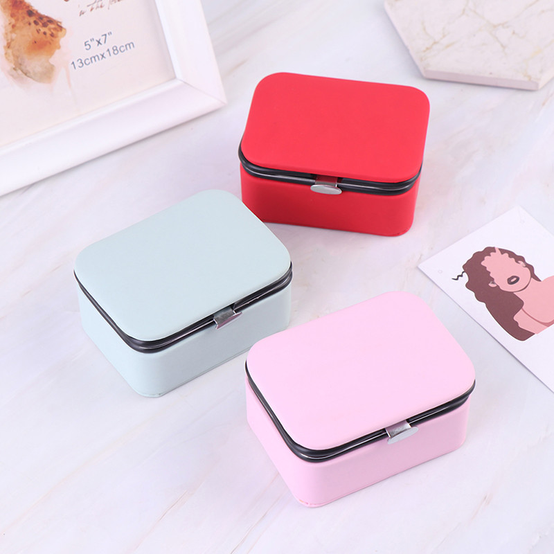 Δερμάτινα Boxes Organizer Jewelry Display Φορητή θήκη ταξιδιού με χώρο αποθήκευσης καθρέφτη Joyeros Organizador για γυναίκες κορίτσια Νέο 1ΤΜΧ