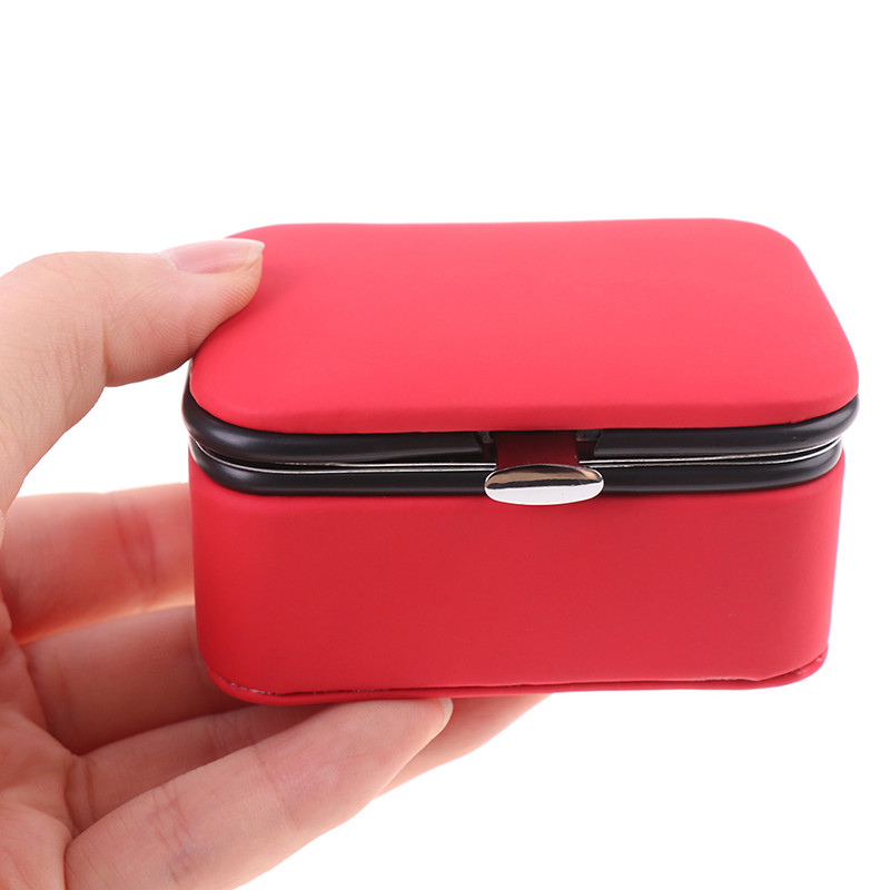 Δερμάτινα Boxes Organizer Jewelry Display Φορητή θήκη ταξιδιού με χώρο αποθήκευσης καθρέφτη Joyeros Organizador για γυναίκες κορίτσια Νέο 1ΤΜΧ