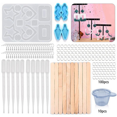 Направи си сам обеци, форми от епоксидна смола, комплекти, комплект инструменти за изработка на бижута с кука за уши, пръстен за скачане, висулка, форми, DIY Craft Gift