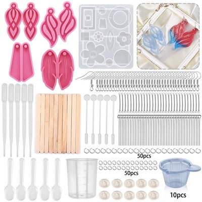 Направи си сам обеци, форми от епоксидна смола, комплекти, комплект инструменти за изработка на бижута с кука за уши, пръстен за скачане, висулка, форми, DIY Craft Gift