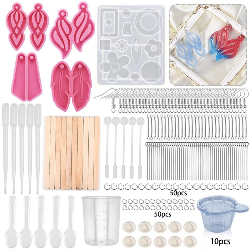 Направи си сам обеци, форми от епоксидна смола, комплекти, комплект инструменти за изработка на бижута с кука за уши, пръстен за скачане, висулка, форми, DIY Craft Gift
