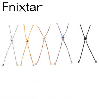 Βραχιόλι με κολιέ Fnixtar 12Pcs/Παρτίδα 1,8mm Ρυθμιζόμενο κουτί από ανοξείδωτο ατσάλι με ολισθαίνουσα αλυσίδα για κοσμήματα