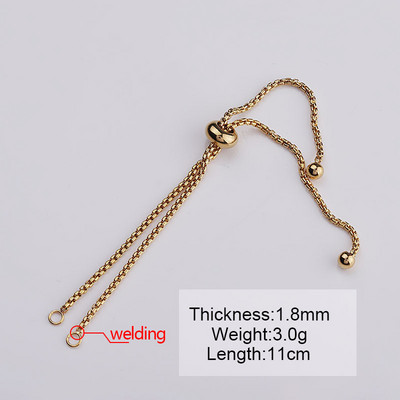 Βραχιόλι με κολιέ Fnixtar 12Pcs/Παρτίδα 1,8mm Ρυθμιζόμενο κουτί από ανοξείδωτο ατσάλι με ολισθαίνουσα αλυσίδα για κοσμήματα