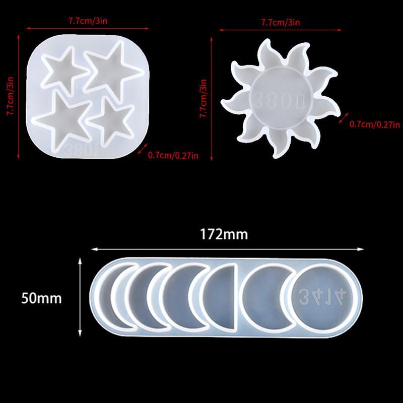 DIY UV epoxigyanta penész Eclipse Moon Star Sun szilikon penész medál ékszer készítő eszköz gyanta kézművességhez