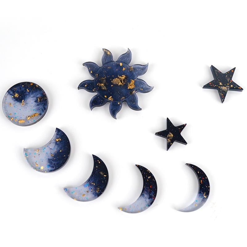 DIY UV epoxigyanta penész Eclipse Moon Star Sun szilikon penész medál ékszer készítő eszköz gyanta kézművességhez