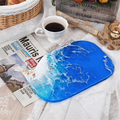 Epoksidinės dervos padėklo forma „pasidaryk pats“ silikoninė forma, skirta „pasidaryk pats“ dervos papuošalų gaminimo priemonė arbatos padėklas namų dekoravimui liejimo forma