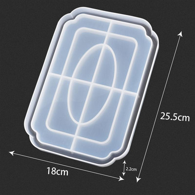 Epoksidinės dervos padėklo forma „pasidaryk pats“ silikoninė forma, skirta „pasidaryk pats“ dervos papuošalų gaminimo priemonė arbatos padėklas namų dekoravimui liejimo forma