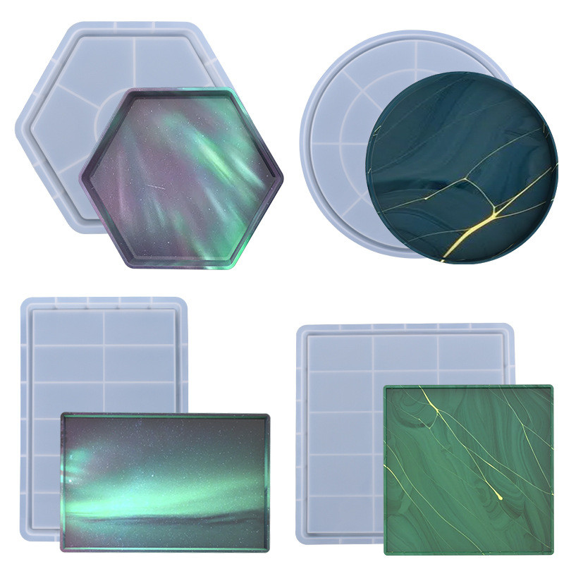 Epoksidinės dervos padėklo forma „pasidaryk pats“ silikoninė forma, skirta „pasidaryk pats“ dervos papuošalų gaminimo priemonė arbatos padėklas namų dekoravimui liejimo forma