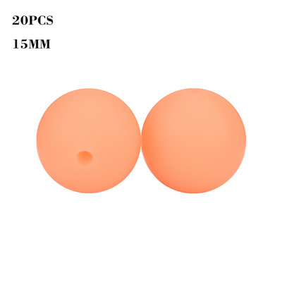 LOFCA 15mm 20db Világító szilikon gyöngyök Új бисер Mother Kids Perles kiöntő fogak barkácsoláshoz babakiegészítők Biztonságos élelmiszer minőség