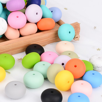 LOFCA 10 τμχ/παρτίδα 19mm Abacus Loose Silicone Teething Beads Κομψό κολιέ με χάντρες Σιλικόνη Χάντρες μασήματος για μωρό Κολιέ σιλικόνης