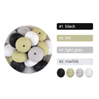 LOFCA 10 buc/lot 19 mm Abacus margele de dentitie din silicon in vrac Colier elegant cu margele margele de mestecat din silicon pentru colier din silicon pentru bebelusi