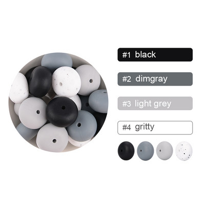 LOFCA 10 buc/lot 19 mm Abacus margele de dentitie din silicon in vrac Colier elegant cu margele margele de mestecat din silicon pentru colier din silicon pentru bebelusi