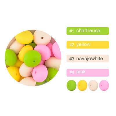 LOFCA 10 buc/lot 19 mm Abacus margele de dentitie din silicon in vrac Colier elegant cu margele margele de mestecat din silicon pentru colier din silicon pentru bebelusi