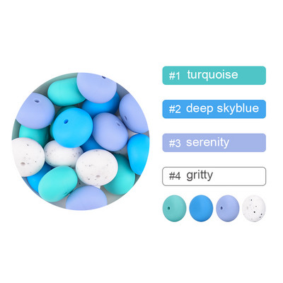 LOFCA 10 buc/lot 19 mm Abacus margele de dentitie din silicon in vrac Colier elegant cu margele margele de mestecat din silicon pentru colier din silicon pentru bebelusi