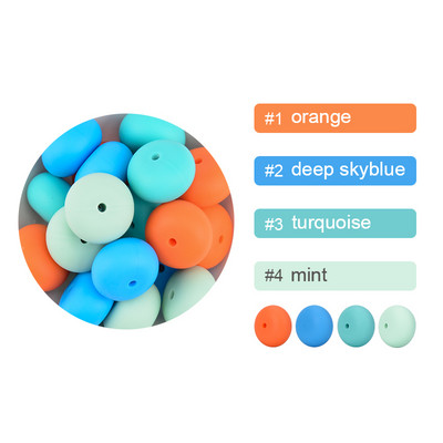 LOFCA 10 buc/lot 19 mm Abacus margele de dentitie din silicon in vrac Colier elegant cu margele margele de mestecat din silicon pentru colier din silicon pentru bebelusi