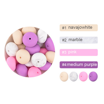LOFCA 10 buc/lot 19 mm Abacus margele de dentitie din silicon in vrac Colier elegant cu margele margele de mestecat din silicon pentru colier din silicon pentru bebelusi