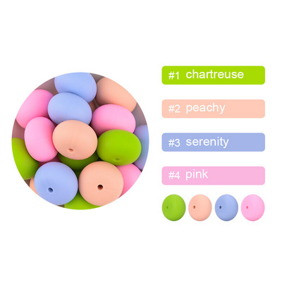 LOFCA 10 buc/lot 19 mm Abacus margele de dentitie din silicon in vrac Colier elegant cu margele margele de mestecat din silicon pentru colier din silicon pentru bebelusi