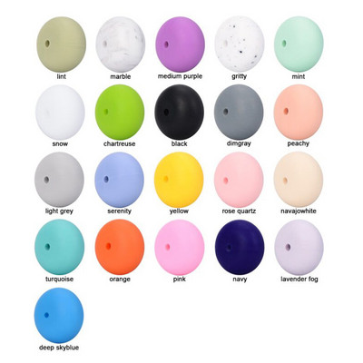LOFCA 10 buc/lot 19 mm Abacus margele de dentitie din silicon in vrac Colier elegant cu margele margele de mestecat din silicon pentru colier din silicon pentru bebelusi