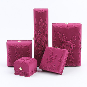 Νέο Rose Printed Jewelry Box Κουτί αποθήκευσης κοσμημάτων Δαχτυλίδι κολιέ βραχιόλι Κρεμαστό κόσμημα Συσκευασία Κουτί δώρου