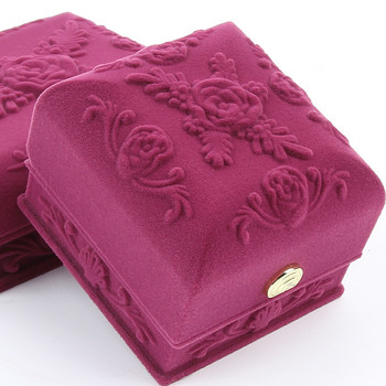 Νέο Rose Printed Jewelry Box Κουτί αποθήκευσης κοσμημάτων Δαχτυλίδι κολιέ βραχιόλι Κρεμαστό κόσμημα Συσκευασία Κουτί δώρου