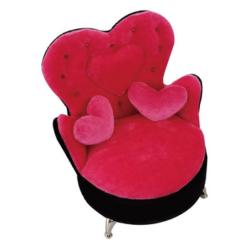 1/6 Dollhouse Fancy καναπές καναπέ Rose Pink Jewelry Storage Organizer Box Flip Can Open Διαμερίσματα Πολυθρόνα Κουτί καναπέ Δώρο