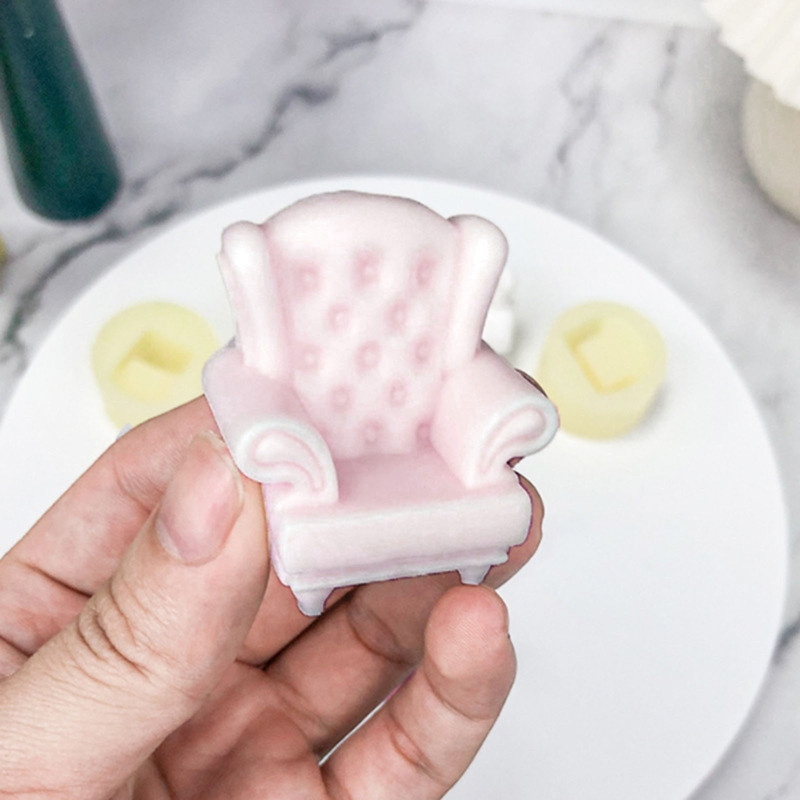 Diy kézzel készített termékek kis kanapé ülőke szilikon forma illatos gipsz díszek csepp ragasztó gyanta forma dekorációhoz 55KA
