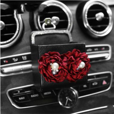 Retro Red Rose Flower Series Eredeti tervezésű autós kormánykerék burkolat kézifék burkolat parfümös flakon autós fejtámla derékpárna
