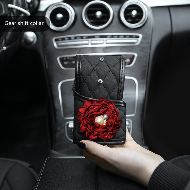 Retro Red Rose Flower Series Eredeti tervezésű autós kormánykerék burkolat kézifék burkolat parfümös flakon autós fejtámla derékpárna